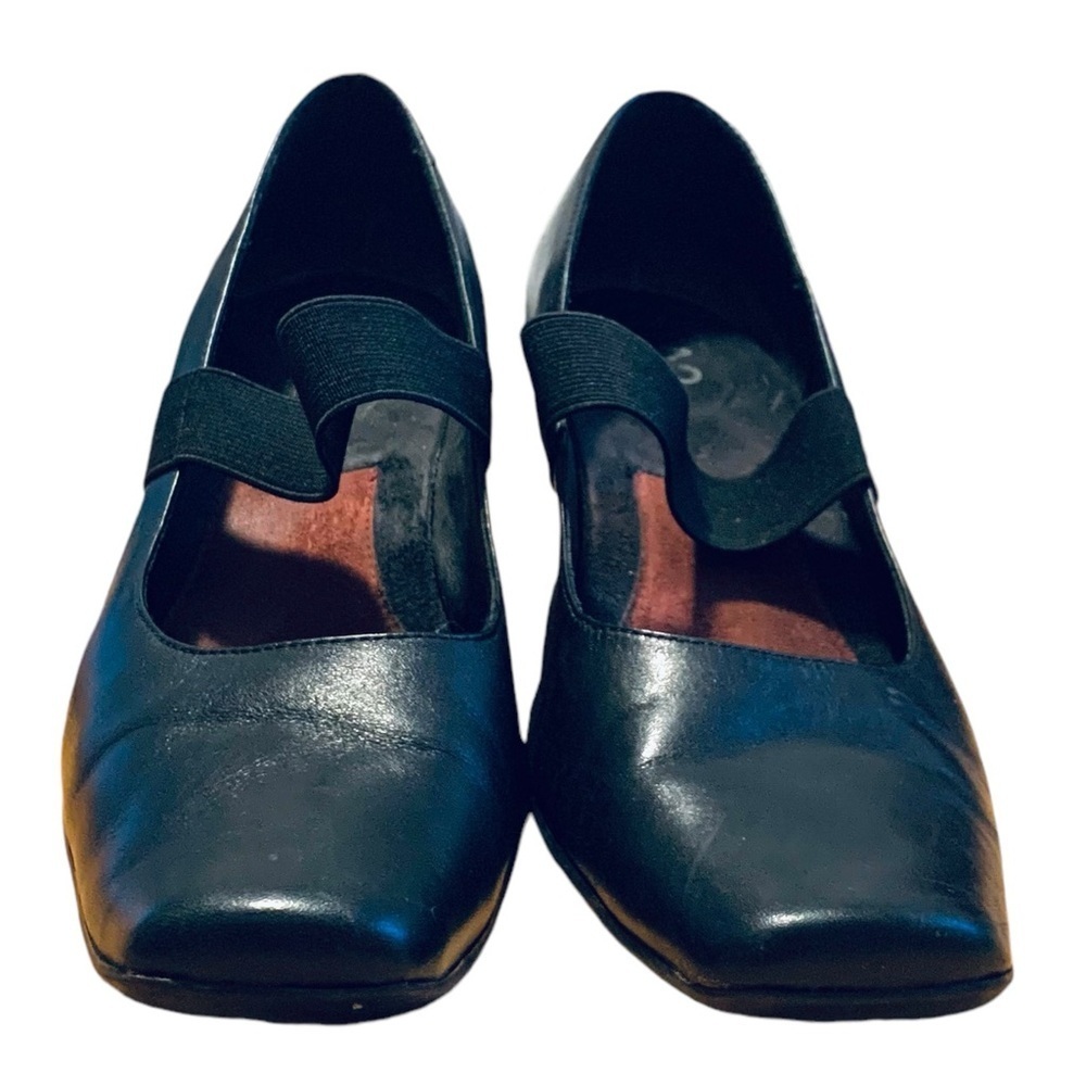 Square toe Aerosols black 8 Mary Jane leather academia twee goth preppy classic‍